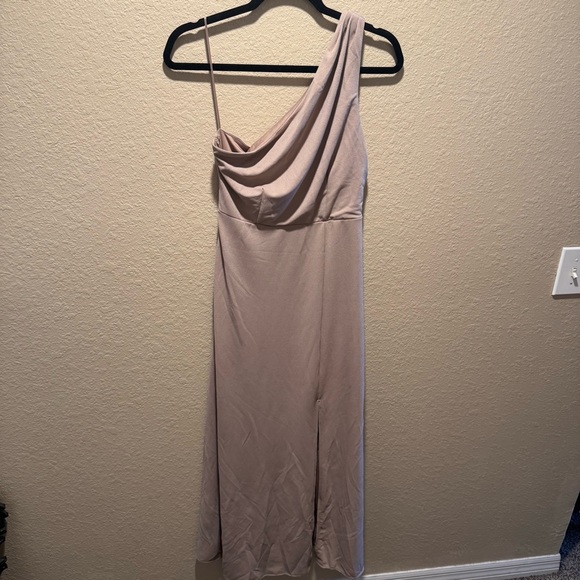 Birdy Grey One-Shoulder Kira Dress in Taupe - Picture 3 of 8